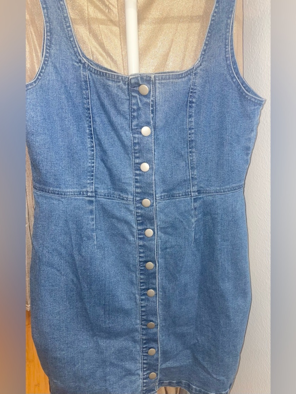 Button-Front Denim Dress very stretchy denim